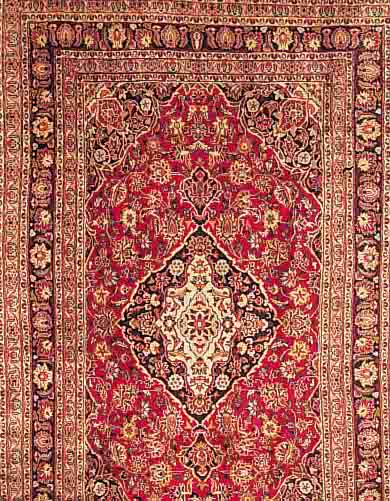MESCHED,PERSIEN CA.306 X 195 CM. EHZ.3 FLOR WOLLE CA. 20 JAHRE.