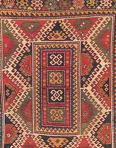 BORGDALU,RUSSLAND CA.193 X 145 CM. EHZ.4 WOLLE-WOLLE UM 1890.