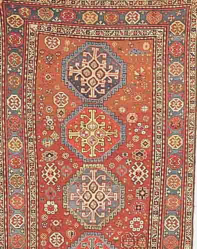 BAKU,RUSSLAND CA.219 X 130 CM. EHZ.3 WOLLE-WOLLE UM 1890.