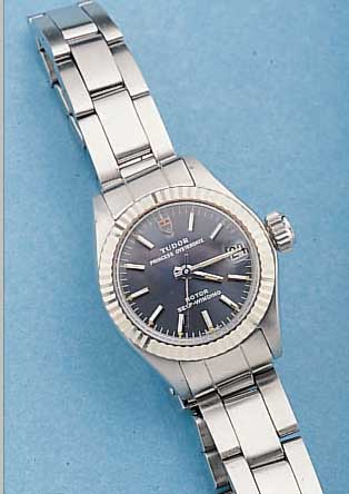 TUDOR DAMENARMBANDUHR PRINCESS OYSTER DATE, REF.-NR. 7607/4, SCHWEIZ UM 1968, EDELST., BODEN U. KRONE GESCHR., PRINZIP ROLEX, OYSTER-BAND, 21 ...