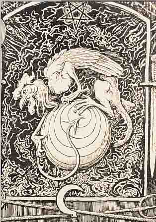 THOMA, HANS, 1839-1924, DAS WELTUNGEHEUER, AUS DER CHRONOS-REIHE, LITHOGRAPHIE, HANDSIGNIERT, CA. 20,5 X ...