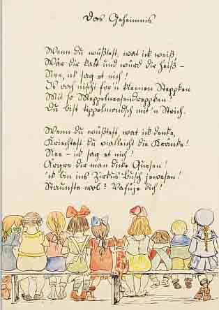 ZILLE, HEINRICH, HANDKOLORIERTE LITHOGRAPHIE AUS: KOMM, KALINKEN, KOMM, LEICHT GEBRäUNT, BLATTGR. CA. 45 X 36 CM