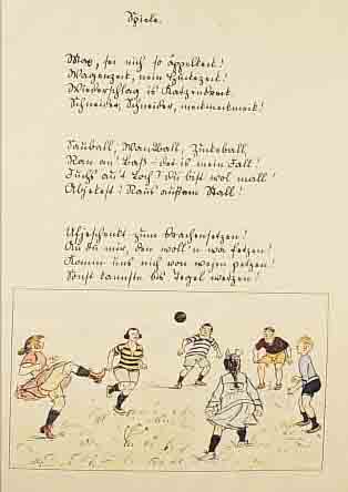 ZILLE, HEINRICH, HANDKOLORIERTE LITHOGRAPHIE AUS: KOMM, KALINKEN, KOMM, LEICHT GEBRäUNT, BLATTGR. CA. 45 X 36 CM