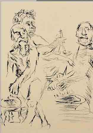 KOKOSCHKA, OSKAR, 1886-1980, DAS WEIHRAUCHOPFER, RADIERUNG VON 1969, HANDSIGNIERT, CA., 26,2 X 20,3 CM, WVZ ...
