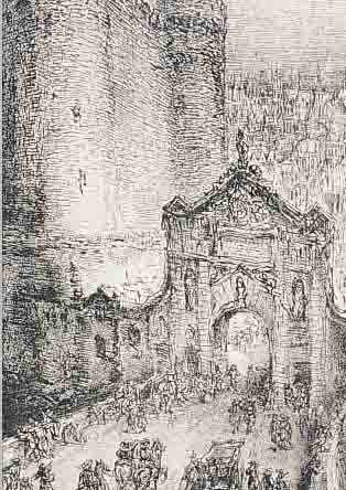 WEBER, A. PAUL, 1893-1980, DIE FESTUNG VON PARIS, LITHOGRAPHIE VON 1969, STEMPELSIGNATUR, RüCKSEITIG NACHLAßSTEMPEL MIT ...
