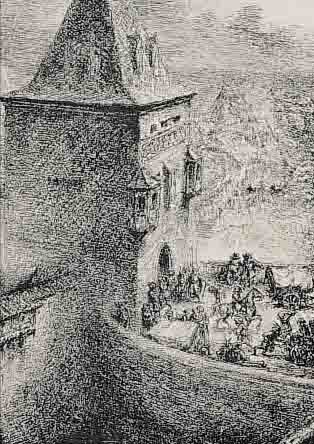 WEBER, A. PAUL, 1893-1980, SOESTER TOR, LITHOGRAPHIE VON 1969, STEMPELSIGNATUR, RüCKSEITIG NACHLAßSTEMPEL MIT ...