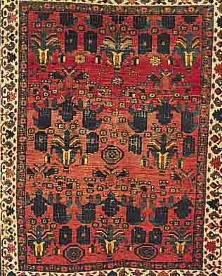 AFSCHAR,PERSIEN CA.176 X 138 CM. EHZ.4 WOLLE-WOLLE UM 1930.