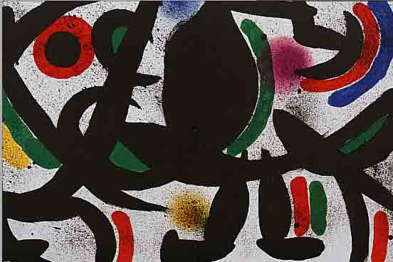 MIRO, JOAN, 1893-1983, VIER FARBLITHOS AUS LITHOGRAPH I, MAEGHT, MOURLOT 1972, DOPPELBLäTTER MIT ...