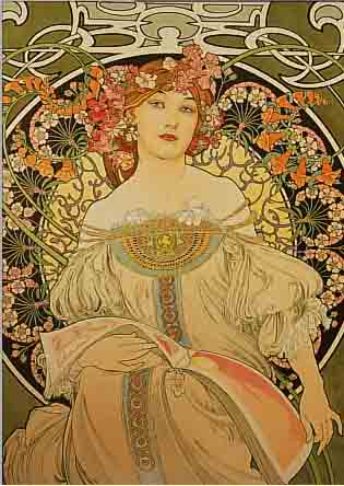 MUCHA, ALPHONSE, 1860 - 1939, FARBLITHOGRAPHIE ED. GALERIE DU CENTRE, MOURLOT PARIS 1986, VON JIRI MUCHA HANDSIGN., BEZ.: HC, ...