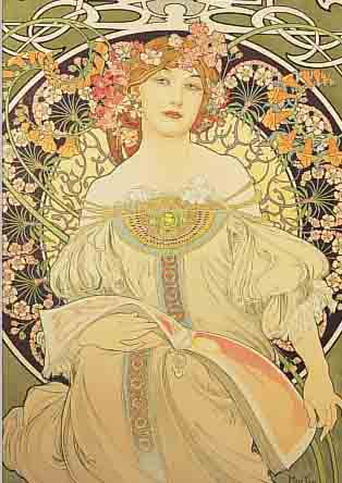 MUCHA, ALPHONSE, FARBLITHOGRAPHIE ED. GALERIE DU CENTRE, MOURLOT PARIS 1986, VON JIRI MUCHA HANDSIGN., BEZ.: HC, ...