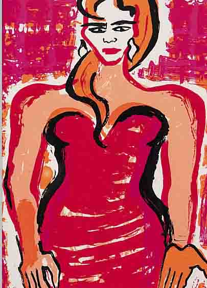 BACH, ELVIRA, GEB. 1951, FARBLITHOGRAPHIE, HANDSIGNIERT, BEZ.: E.A., CA. 23 X 18 CM, PP, U.GL.,R.