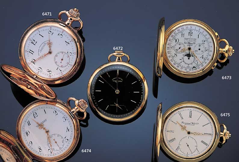 IWC HERRENTASCHENUHR SAVONETTE, REF.-NR. 5404-001, SCHWEIZ UM 1994, GG 750/000, EDEL- HOLZKASTEN, VERKAUFSETIKETT, UNGETR., EMAIL- FARB. ...