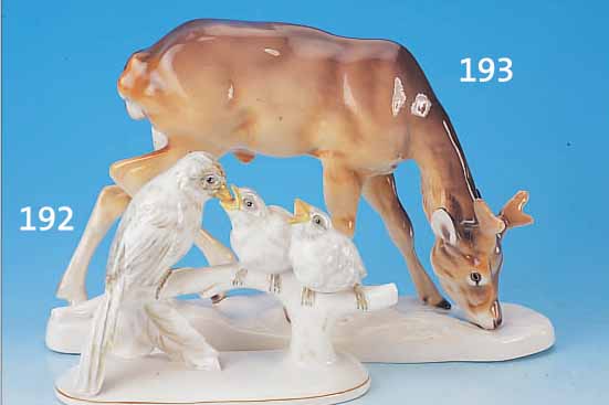 PORZELLANFIGUR, HUTSCHENREUTHER, 30ER JAHRE, 2. WAHL, KUNSTABTEILUNG, BUNT BEMALT, H. CA. 15,5 CM