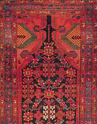 MALAYER,PERSIEN CA.360 X 104 CM. EHZ.4 FLOR WOLLE UM 1910.