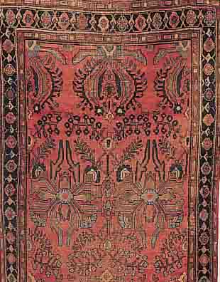 LILIAN,PERSIEN CA.188 X 110 CM. EHZ.4-5 FLOR WOLLE UM 1900.