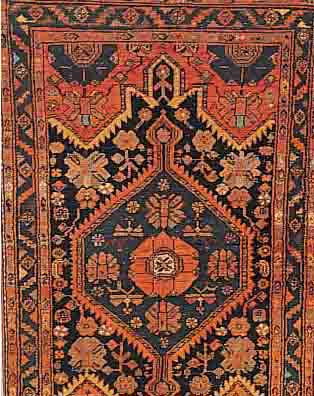 HAMADAN,PERSIEN CA.198 X 119 CM. EHZ.3-4 KL.LOCH FLOR WOLLE UM1940.