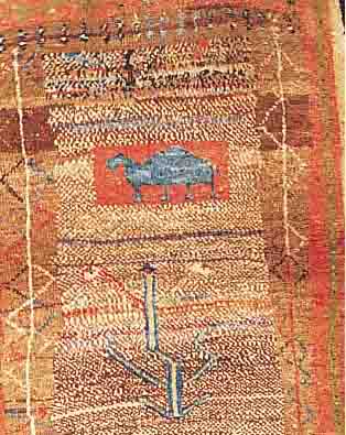 GABBEH,PERSIEN CA.130 X 104 CM. EHZ.3-4 WOLLE-WOLLE UM 1940.