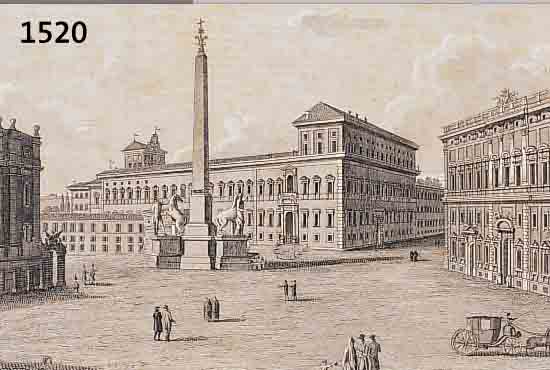 KUPFERSTICH, GIOVANNI OLIVIERI, 1824, BLICK AUF DEN PONTIFIKALPALAST IN ROM, STOCK- FLECKIG UND GEBRäUNT, CA. 23.5 X 32 CM