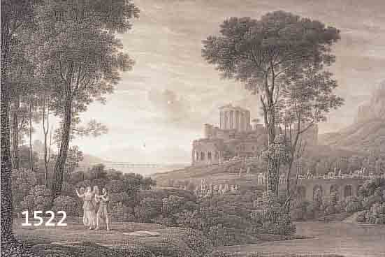 HALDENWANG, CHRISTIAN, KUPFERSTICH VON 1827, NACH EINEM GEMäLDE VON LORRAIN, RäNDER MEHR- FACH EINGERISSEN, CA. 40.5 X 57.5 CM, BEZ.: DIE ...