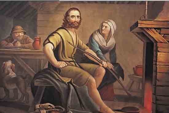 TOWNLEY, CHARLES, SCHABBLATT NACH EINEM GEMäLDE VON MASON CHAMBERLIN, LONDON 1794, KöNIG ALFRED DER GROßE INKOGNIKTO, WASSER- FLECKIG ...