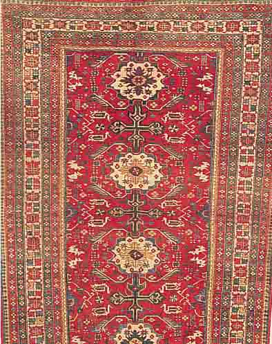 SCHIRWAN,RUSSLAND CA.214 X 137 CM. EHZ.4 FLOR WOLLE UM 1930.