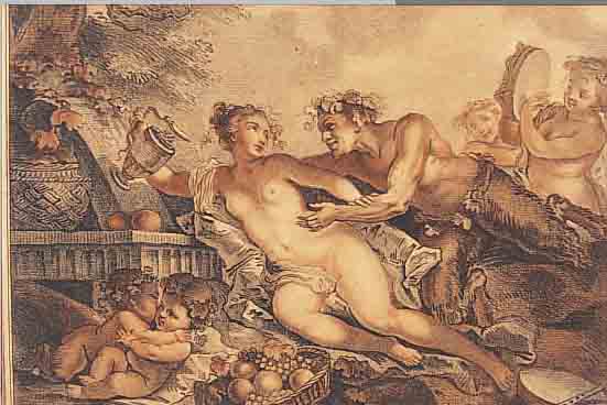 DEMARTEAU, GILLES-ANTOINE, D.J., 1750 LIEGE-1802 PARIS, ZWEI FARBKUPFERSTICHEMIT ALLEGORISCHEN DARSTELLUNGEN, NUM. 542 UND 543, LEICHT ...