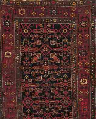 MALAYER,PERSIEN CA.184 X 114 CM. EHZ.4 WOLLE-WOLLE UM 1900.