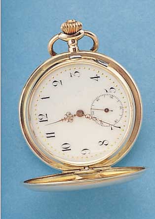 SYSTEM GLASHÜTTE HERRENTASCHENUHR SAVONETTE, REF.-NR. 84505, SCHWEIZ/DEUTSCHLAND UM 1910, ROSE-G. 585/000, BEIDE SCHALEN SYM. GUILL., ...