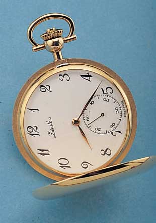 ZENITH TASCHENUHR SAVONETTE, SCHWEIZ UM 1970METALL HARTVERG., 17 ST., GLYC.-UNR., FLACH- SPIR., INCABL., KAL. 23,1, EMAILFARB. KON- ...