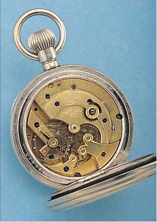 BILLODES HERRENTASCHENUHR LEPINE, REF.-NR. 190653, SCHWEIZ/ENGLAND UM 1900, NICKEL, SCHW.AUSF. (CA. 160 G), 2. EMAILBL. SEK., GEBL. STAHLZEIGER, ...