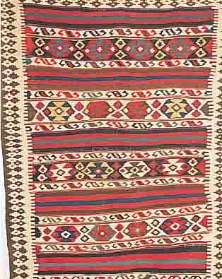 WARAMIN-KELIM,PERSIEN CA.380 X 120 CM. EHZ.2 WOLLE-WOLLE CA. 40 JAHRE.
