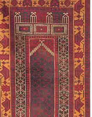 BELUTSCH,AFGAHNISTAN CA.142 X 86 CM. EHZ.3 WOLLE-WOLLE CA.50 JAHRE.