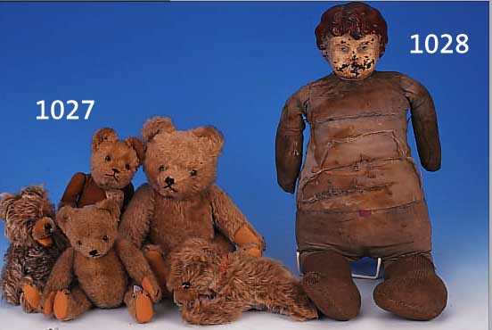 5 TEDDYBäREN, WOHL STEIFF/HERRMANN UND SCHUCO,40-60ER JAHRE, PLüSCH UND MOHAIR, 1 X STEIFF 40ER JAHRE, 1 X, ...