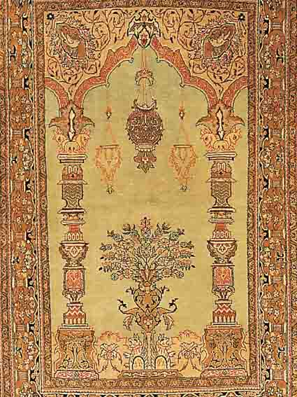 GHOM SEIDE,PERSIEN CA.128 X 81 CM. EHZ.2 FLOR NATURSEIDE CA.50 JAHRE.