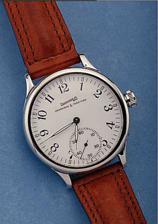 EBERHARD & CO HERRENARMBANDUHR TRAVERSETOLO, REF.-NR. 21016/0880, SCHWEIZ 1996, EDELST. POL., BOMB. MINERALGL., BODEN 8-FACH VERSCHR.,LEDERB., ...