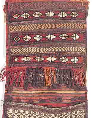 BELUTSCH-DOPPELTASCHE,AFGAHNISTAN CA.106 X 48 CM. EHZ.2 WOLLE-WOLLE UM 1940.