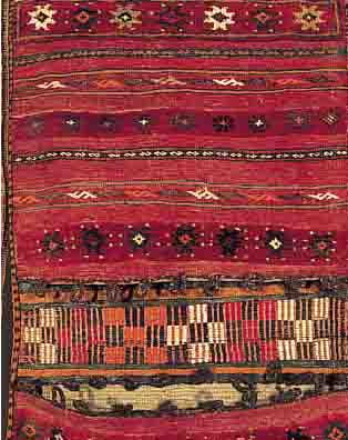DOPPELTASCHE,AFGAHNISTAN CA. 120 X 58 CM. EHZ.2 WOLLE-WOLLE UM 1940.