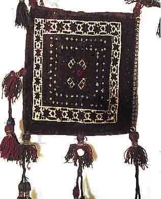 BELUTSCH-TASCHE,AFGAHNISTAN 40 X 36 CM. EHZ.2 WOLLE-WOLLE CA. 50 JAHRE.