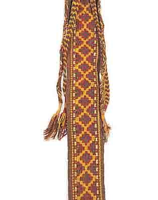 ZELT-SCHMUCKBAND,AFGAHNISTAN CA.1000 X 9 CM. EHZ.2 WOLLE-WOLLE UM 1930.