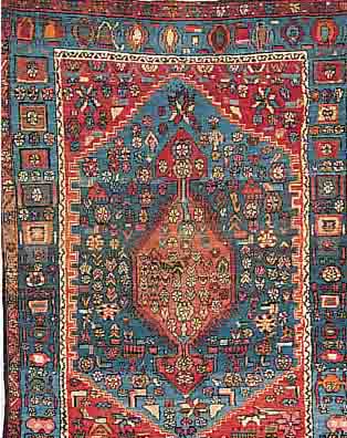 HAMADAN,PERSIEN CA.136 X 185 CM. EHZ.3 FLOR WOLLE CA.40 JAHRE.