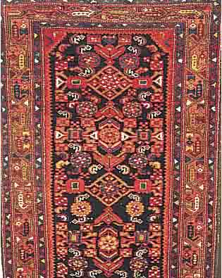 MALAYER,PERSIEN CA.291 X 102 CM. EHZ.3 FLOR WOLLE UM 1940.