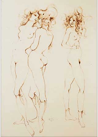 FINI, LEONOR, 1908 BUENOS AIRES-1996 PARIS, RADIERUNG, HANDSIGNIERT UND NUM. 144/150, MIT WIDMUNG DES DRUCKERS CHARLES QUENLO AN DENGALERISTEN ...