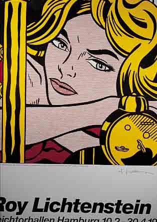 LICHTENSTEIN, ROY, BLONDE WAITING, PLAKAT ZUR AUSSTELLUNG DEICHTORHALLEN HAMBURG 1995, FARBOFFSET, HANDSIGNIERT, CA. 84 X 59,5 CM