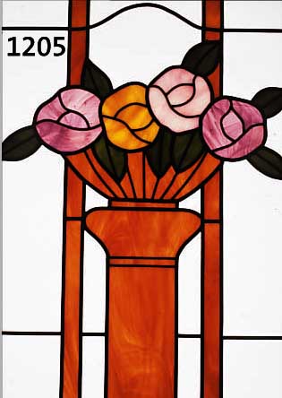 BLEIGLASFENSTER, DEUTSCH, UM 1900, BUNTES GLAS, 117 X 49.5 CM, ALTERSSPUREN