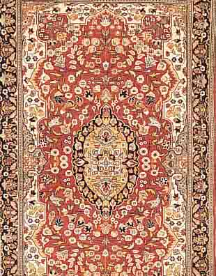 TäBRIZ,INDIEN CA.160 X 95 CM. EHZ.1-2 FLOR WOLLE CA.10 JAHRE.