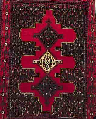SENNEH,PERSIEN CA.153 X 115 CM. EHZ.2 FLOR WOLLE CA.30 JAHRE.