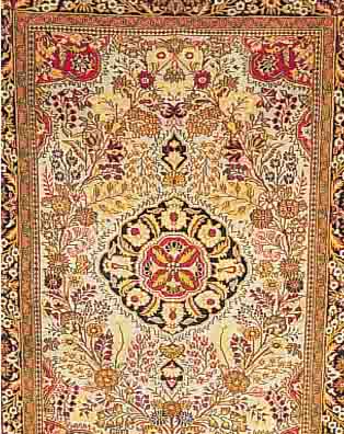 GHOM,PERSIEN CA.190 X 124 CM. EHZ.3 FLOR WOLLE CA. 30 JAHRE.