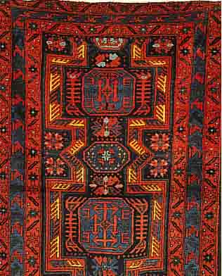 DARBAND,RUSSLAND CA.167 X 115 CM. EHZ.3 WOLLE-WOLLE CA.UM 1945.