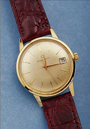 ETERNA MATIC HERRENARMBANDUHR, REF.-NR. 4181486, SCHWEIZ UM 1960, GG 585/000, BODEN GESCHR., ZENTRALROTOR KUGELGEL., KAL. 1424, GLYC.-UNR., ...