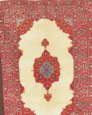 KESCHAN,PERSIEN CA.182 X 123 CM. EHZ.4 FLOR WOLLE CA. 40 JAHRE.
